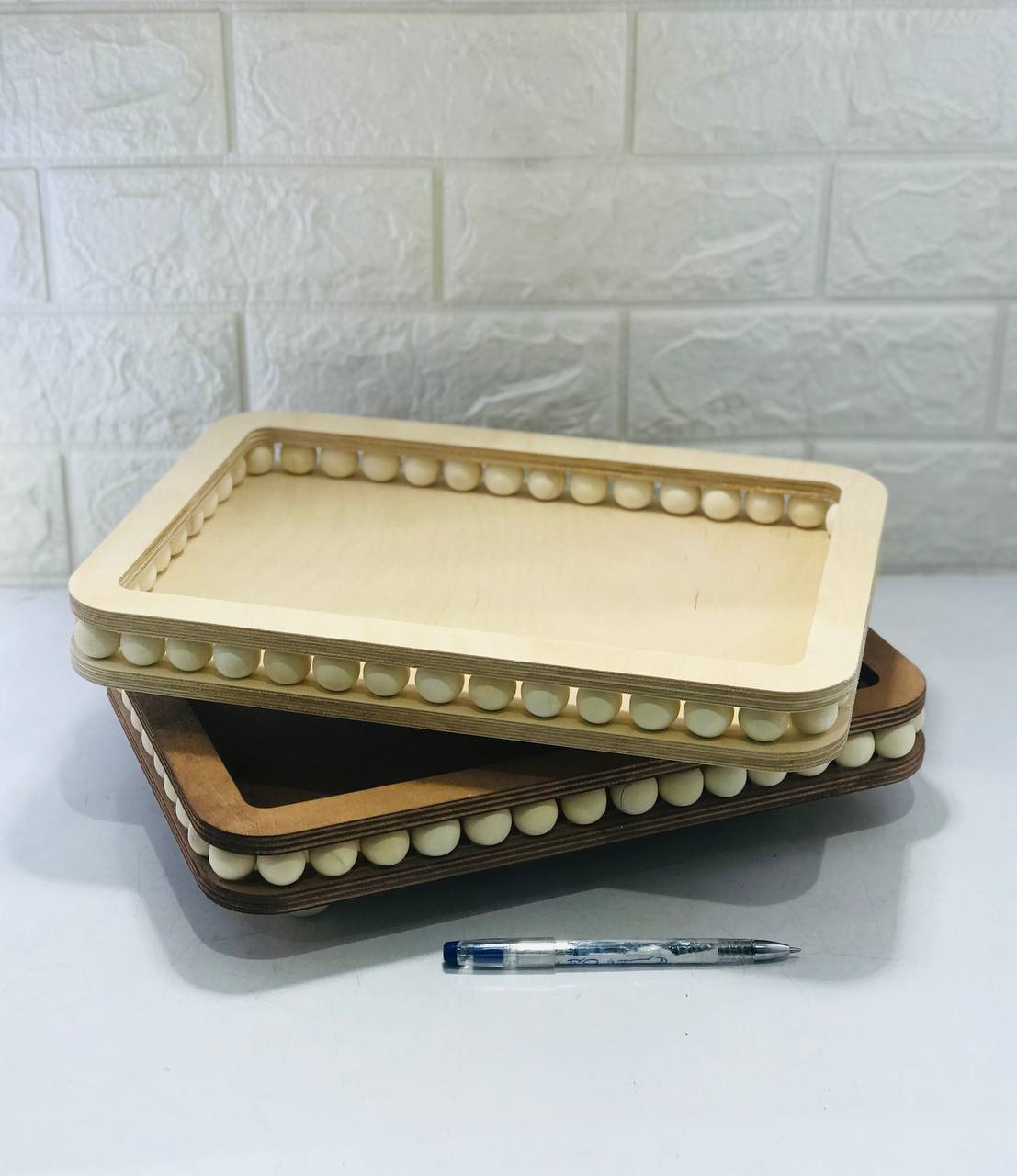 سینی مستطیل بزرگ طرح مهره