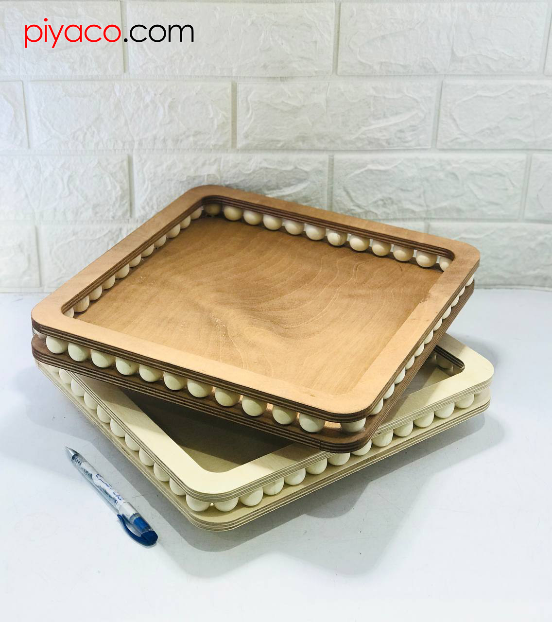 سینی مربع بزرگ طرح مهره