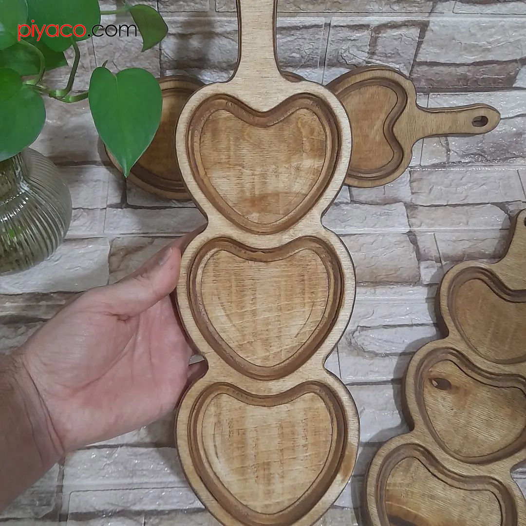 اردو خوری سه خانه قلبی دسته دار