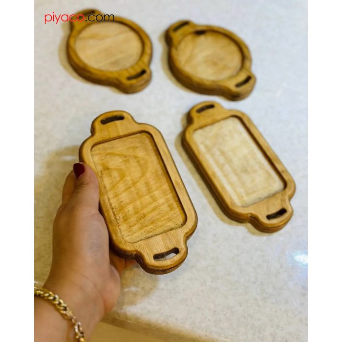 خرما خوری مستطیل چوبی دسته دار