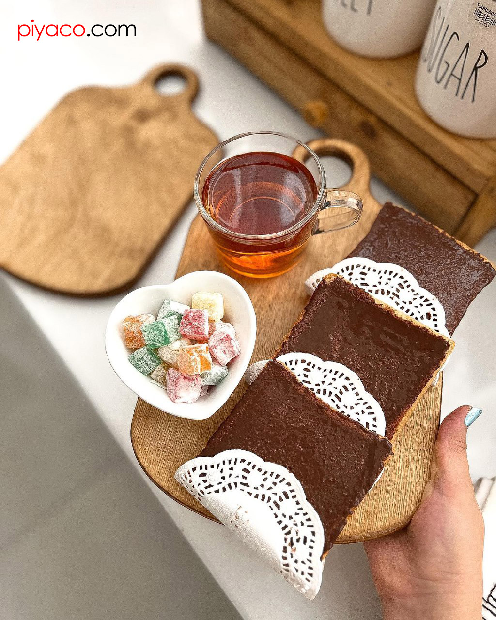 تخته سرو چوبی مستطیل آویز دار